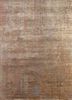 lrb-1501 natural brown/peach beige and brown wool and bamboo silk hand knotted Rug