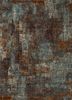 LRB-1502 Smoke Blue/Deep Ruby blue wool and bamboo silk hand knotted Rug