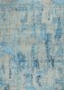 LRB-1502 Soft Gray/Medium Sky Blue grey and black wool and bamboo silk hand knotted Rug