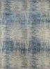 LRB-1532 Soft Gray/Indigo Blue grey and black wool and bamboo silk hand knotted Rug