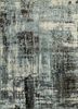 lrb-1545 antique white/black olive grey and black wool and bamboo silk hand knotted Rug