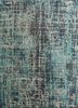 LRB-1578 Classic Gray/Medium Blue grey and black wool and bamboo silk hand knotted Rug