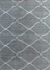 lrb-7014 slate blue/bluebell grey and black wool and bamboo silk hand knotted Rug