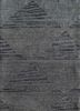 LRB-7017 Medium Gray/Black Olive grey and black wool and bamboo silk hand knotted Rug