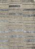 LRB-7021 Linen/Medium Gray ivory wool and bamboo silk hand knotted Rug