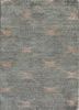 LRB-7022 Medium Gray/Linen grey and black wool and bamboo silk hand knotted Rug