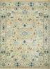 LSW-03 Creamy White/Denim Blue ivory wool hand knotted Rug
