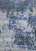 lu-9031 (cs-01) soft gray/ensign blue grey and black wool and bamboo silk hand knotted Rug