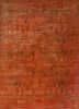 ne-2348 faded rose/faded rose red and orange wool and silk hand knotted Rug