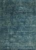 ne-2349 teal blue/teal blue blue wool and silk hand knotted Rug