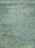 lacuna blue wool and silk hand knotted Rug - HeadShot