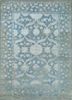 cyanna blue wool and silk hand knotted Rug - HeadShot