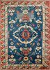 pae-03 twilight blue/poppy blue wool hand knotted Rug