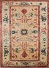 pae-05 apricot wash/red beige and brown wool hand knotted Rug