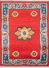pae-1165 cranberry red/indigo blue red and orange wool hand knotted Rug