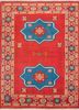 pae-1196 classic red/evening blue red and orange wool hand knotted Rug