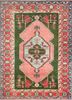 pae-1205 copper tan/green red and orange wool hand knotted Rug
