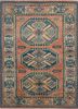 pae-1231 terracotta/seaside blue red and orange wool hand knotted Rug