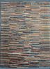 pae-1240 copper blush/indigo blue red and orange wool hand knotted Rug