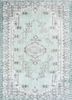 pae-1263 soft mint/white blue wool hand knotted Rug