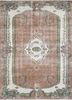 pae-1309 light peach/oyster beige and brown wool hand knotted Rug