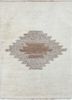 pae-1391 wood brown/soft gold beige and brown wool hand knotted Rug