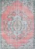 pae-1414 coral essence/aqua foam pink and purple wool hand knotted Rug