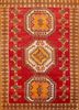 pae-144 cloud white/red red and orange wool hand knotted Rug