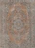 pae-1440 rose petal/soft gold red and orange wool hand knotted Rug