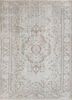 pae-1464 cloud white/forest green beige and brown wool hand knotted Rug
