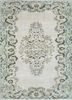 pae-1488 cloud white/deep green ivory wool hand knotted Rug