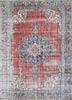 pae-1499 medium ruby/rose smoke red and orange wool hand knotted Rug