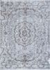 vintage grey and black wool hand knotted Rug - HeadShot