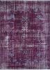 vintage pink and purple wool hand knotted Rug - HeadShot