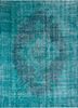 pae-1615 deep turquoise/deep turquoise blue wool hand knotted Rug