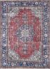 pae-2218 brick red/ink blue red and orange wool hand knotted Rug