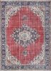 pae-2256 red/twilight blue red and orange wool hand knotted Rug