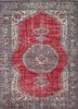 pae-2257 red/dark green red and orange wool hand knotted Rug
