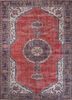 pae-2292 red/twilight blue red and orange wool hand knotted Rug