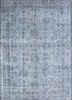 pae-23 caribbean sky/charcoal blue wool hand knotted Rug
