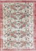 pae-2354 ice blue/rose petal red and orange wool hand knotted Rug