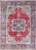 pae-2401 ribbon red/blue berry red and orange wool hand knotted Rug