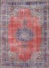 pae-2427 gold/blue berry red and orange wool hand knotted Rug