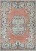 pae-2434 fog/rose petal green wool hand knotted Rug