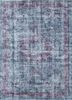 pae-2457 deep red/flax smoke blue wool hand knotted Rug