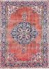pae-2590 russet/twilight blue red and orange wool hand knotted Rug