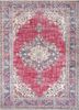 pae-2604 medium rose/midnight navy red and orange wool hand knotted Rug