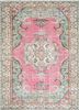 pae-2631 rose bloom/soft gold red and orange wool hand knotted Rug
