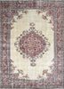 pae-2642 winter white/classic rust ivory wool hand knotted Rug