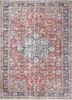 pae-2654 red/dark navy red and orange wool hand knotted Rug
